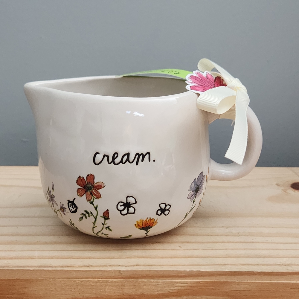Rae Dunn Ceramic Floral Coffee Tea Creamer NWT